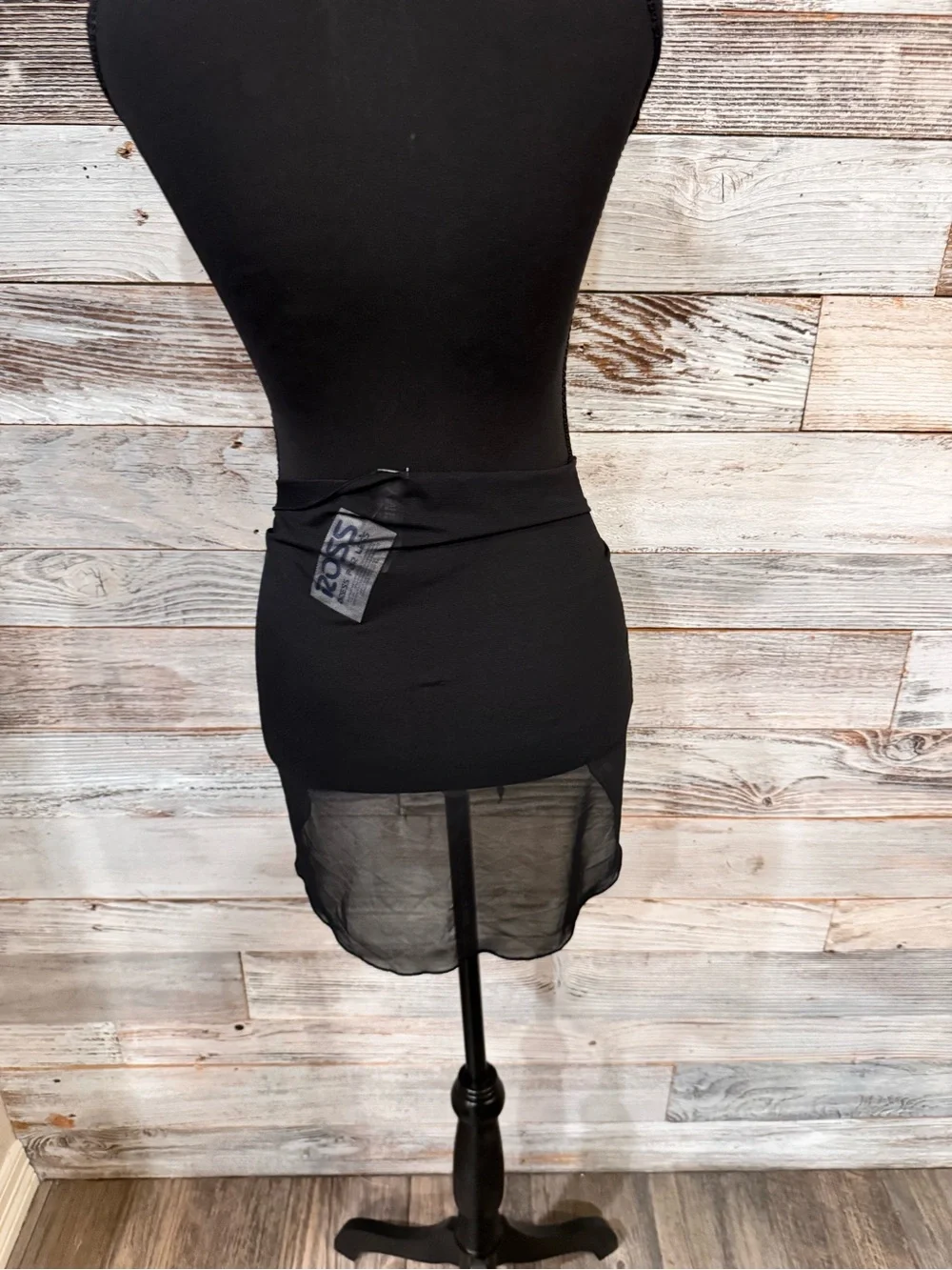 NWT YMI Black Tie-Front Sheer Sarong